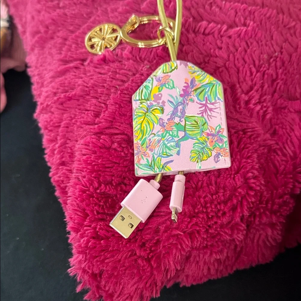 Lilly Pulitzer Floral USB Charger Keychain